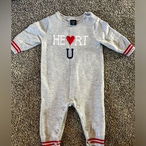 GAP Gray and Red Heart sweater One Piece